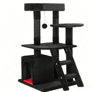 SZHD-SP1003-14 Multi-Level Cat Tree with Condo, Perches, Ladder & Sisal Posts, 90cm Tall Black Cat Tree H559
