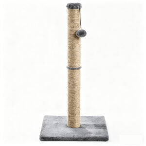 ZHD-SP1003-D single sisal cat scratching post, durable vertical cat scratcher with stable grey base