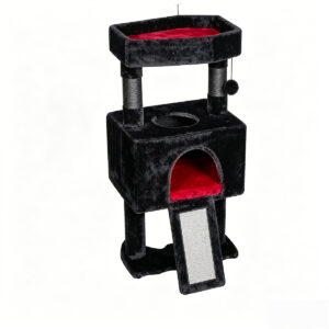 SZHD-SP1003-13 Multi-Level Cat Tree with Condo, Top Bed & Sisal Posts, 105cm Tall Black Cat Tree H341