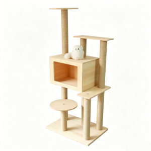SZHD-SP5001-11 Floor-to-Ceiling Solid Wood Cat Tree, 7-Tier Platform Sisal Scratching Post