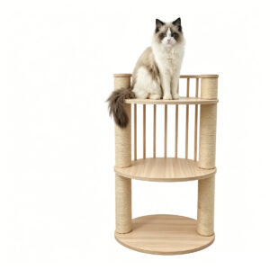 SZHD-SP5001-15 Multi-Level Wooden Cat Perch with Sisal Posts and Circular Platforms