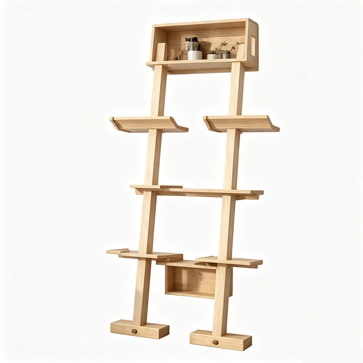 SZHD-SP6001-04 Double Tower Solid Wood Cat Tree, 220cm Tall Multi-Level Cat Tower with Sisal Scratching Posts & Cat House for Large Cats & Multi-Cat Household