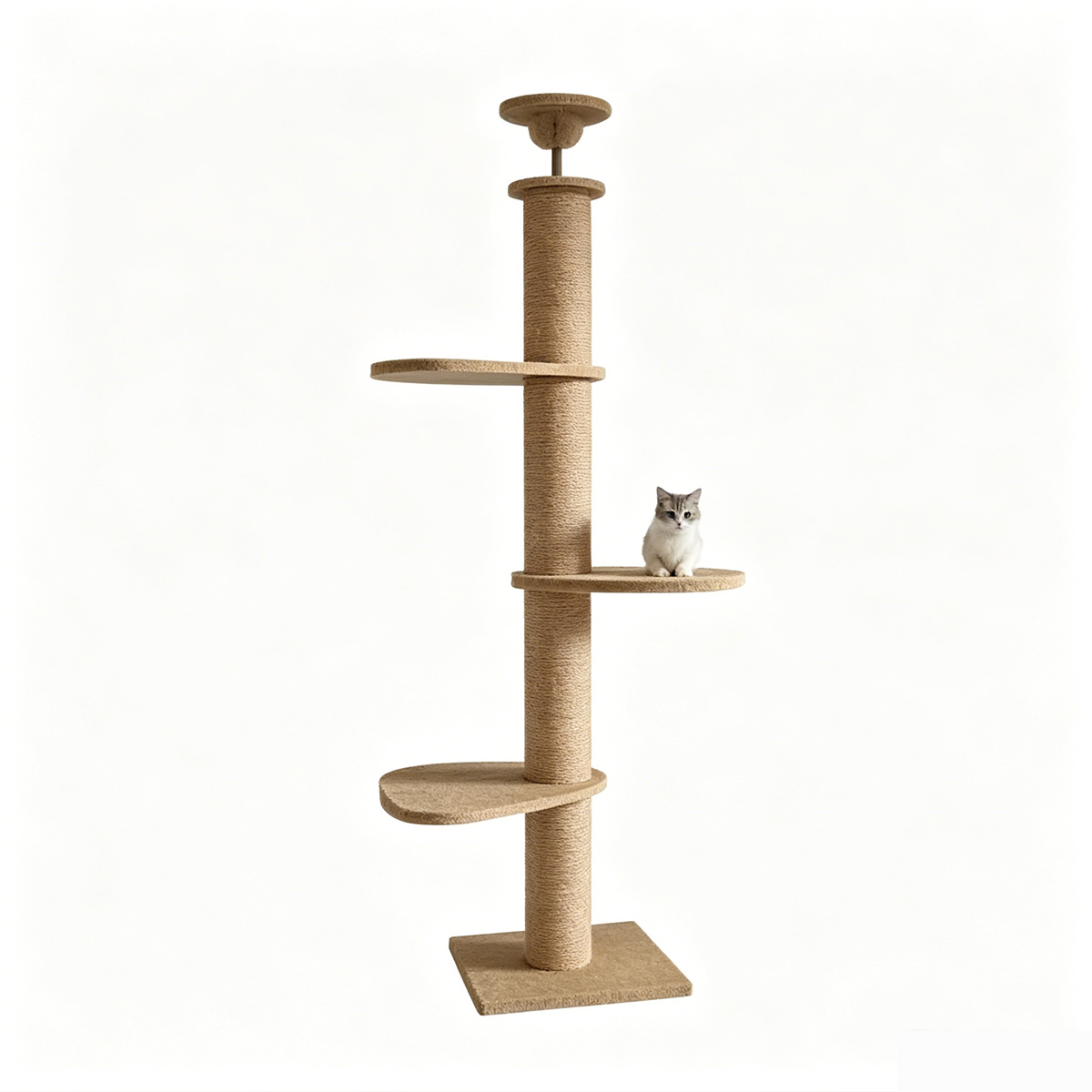 SZHD-SP6001-09 Floor-to-Ceiling Cat Tree with 3 Jumping Platforms, isolated on white background