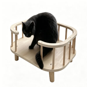 SZHD-SP4001-01 Multi-Level Solid Wood Cat Tree with Space Capsule Beds, Sisal Scratching Posts, for Multi-Cat Households