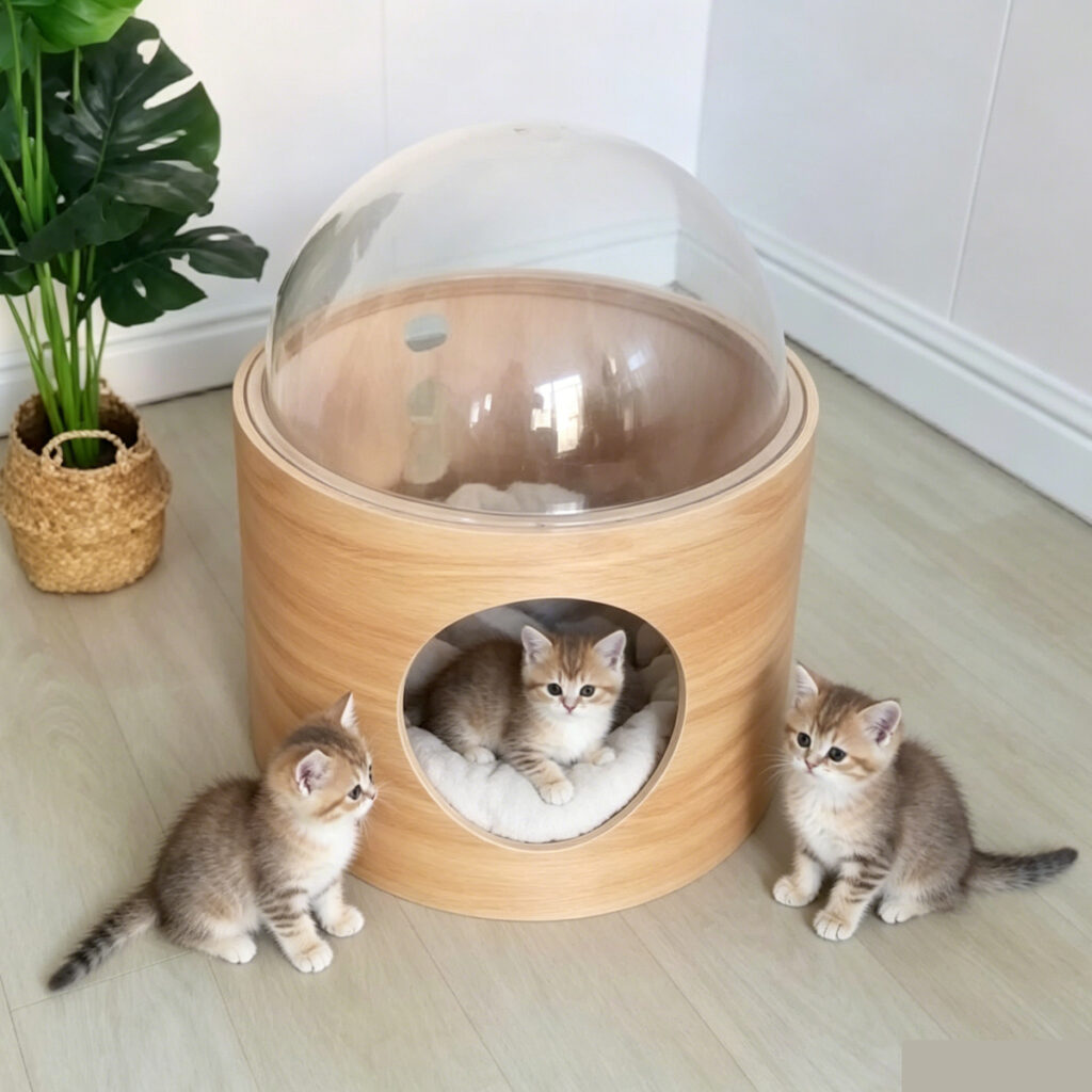 SZHD-SP4001-05 Cat Cave with Two Cats, Indoor Lifestyle Photo