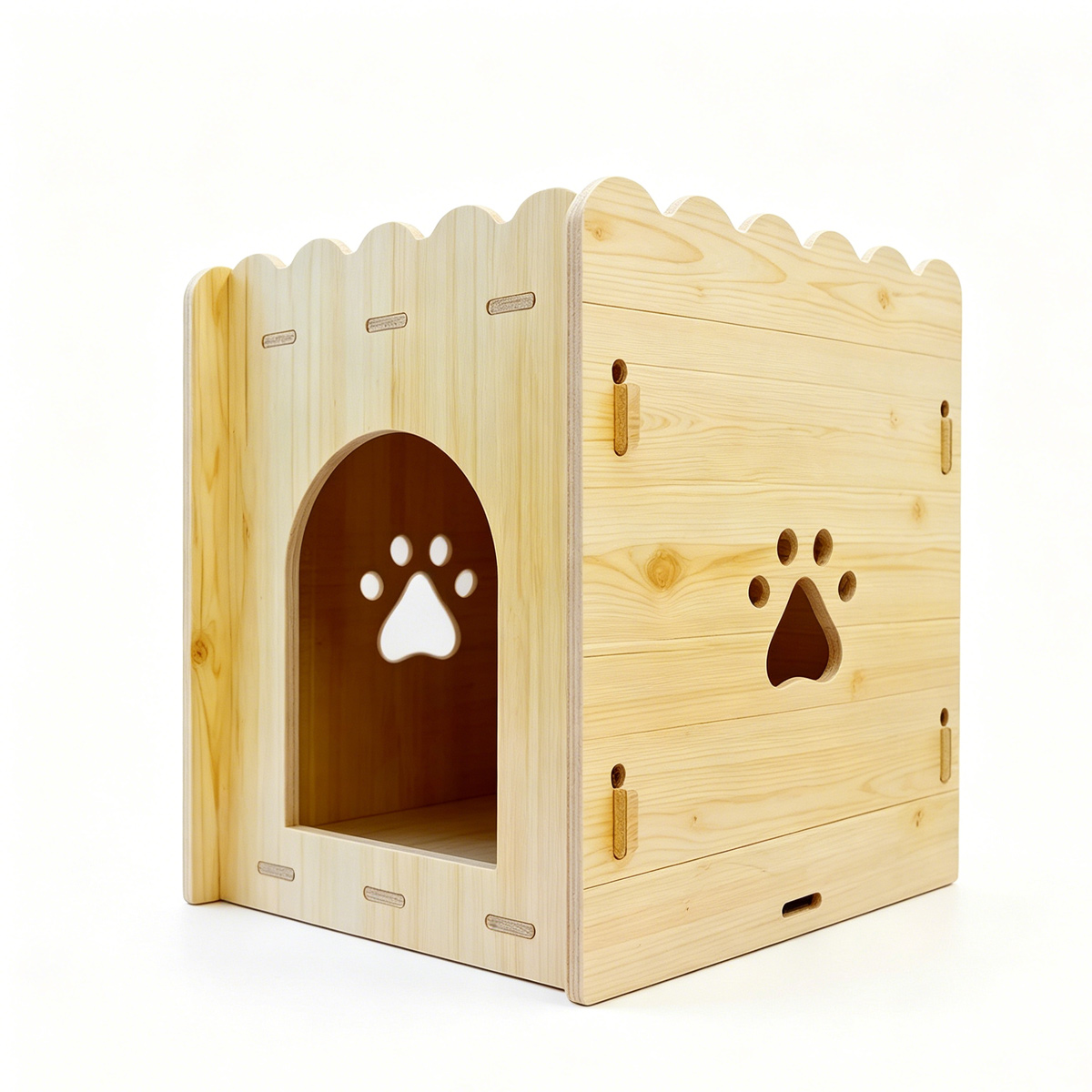 SZHD-SP4001-10 Wooden Paw Print Cat House