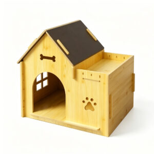 Wooden Pet House with Balcony for Small Pets