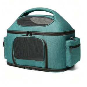 BK-SP007 8020 Oxford cloth trolley carrier, blue-green, 42×30×34cm, white background